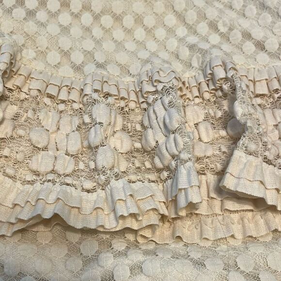 Max Studio Swiss Dot Knit Lace Overlay Mini Skirt M - Picture 3 of 7